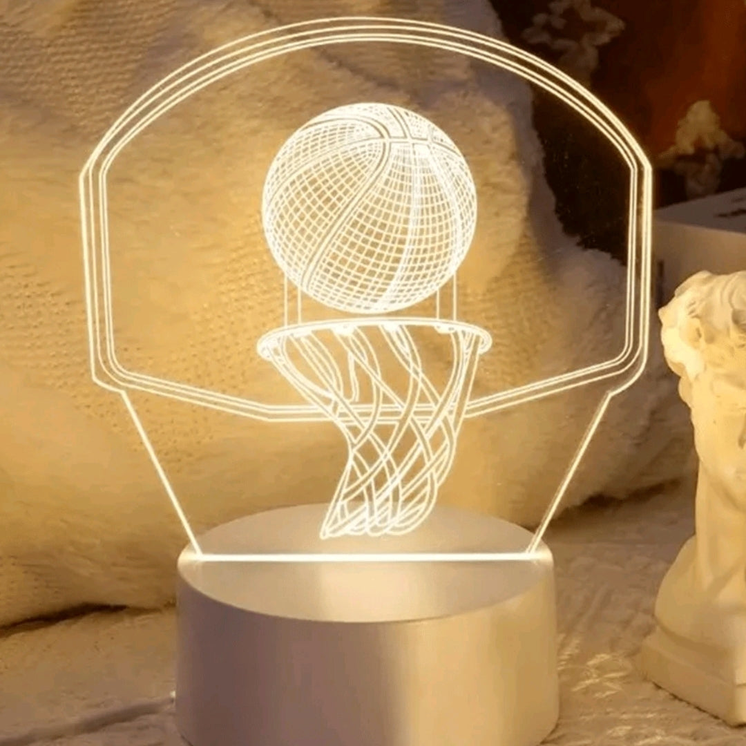 3D Basketball And Hoop-shaped Creative Led Night Light