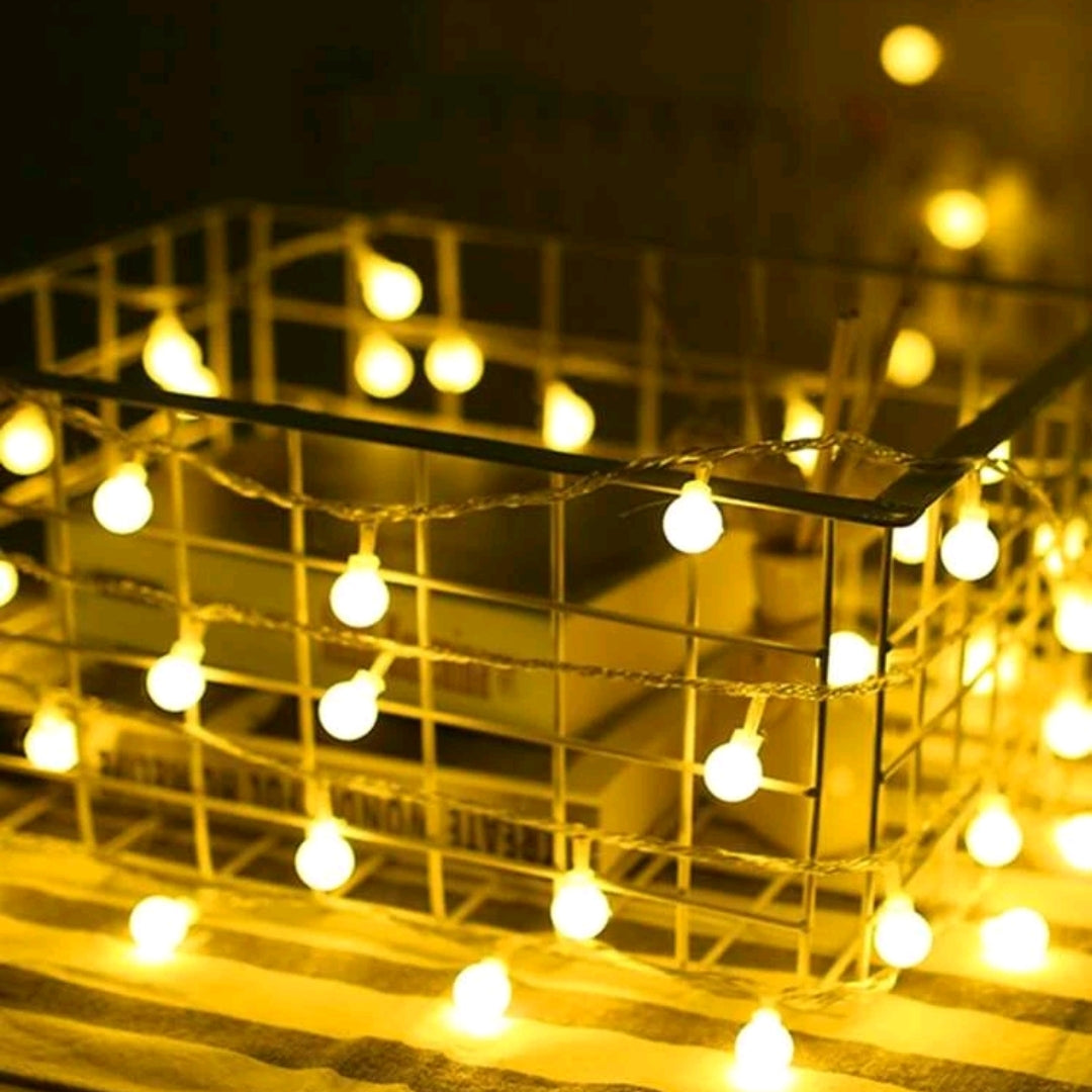 Modern Ball Shaped Yellow String Light