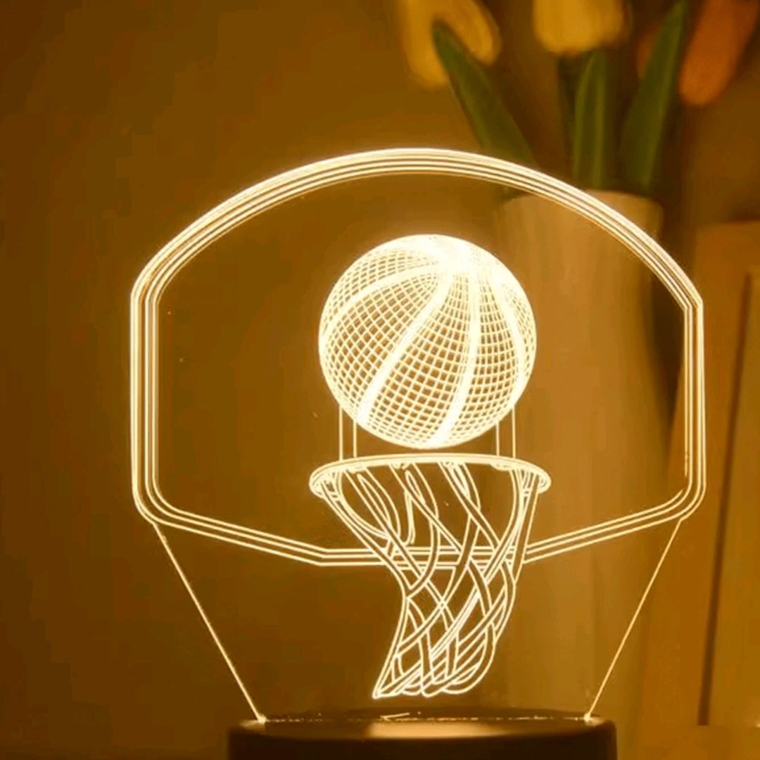 3D Basketball And Hoop-shaped Creative Led Night Light