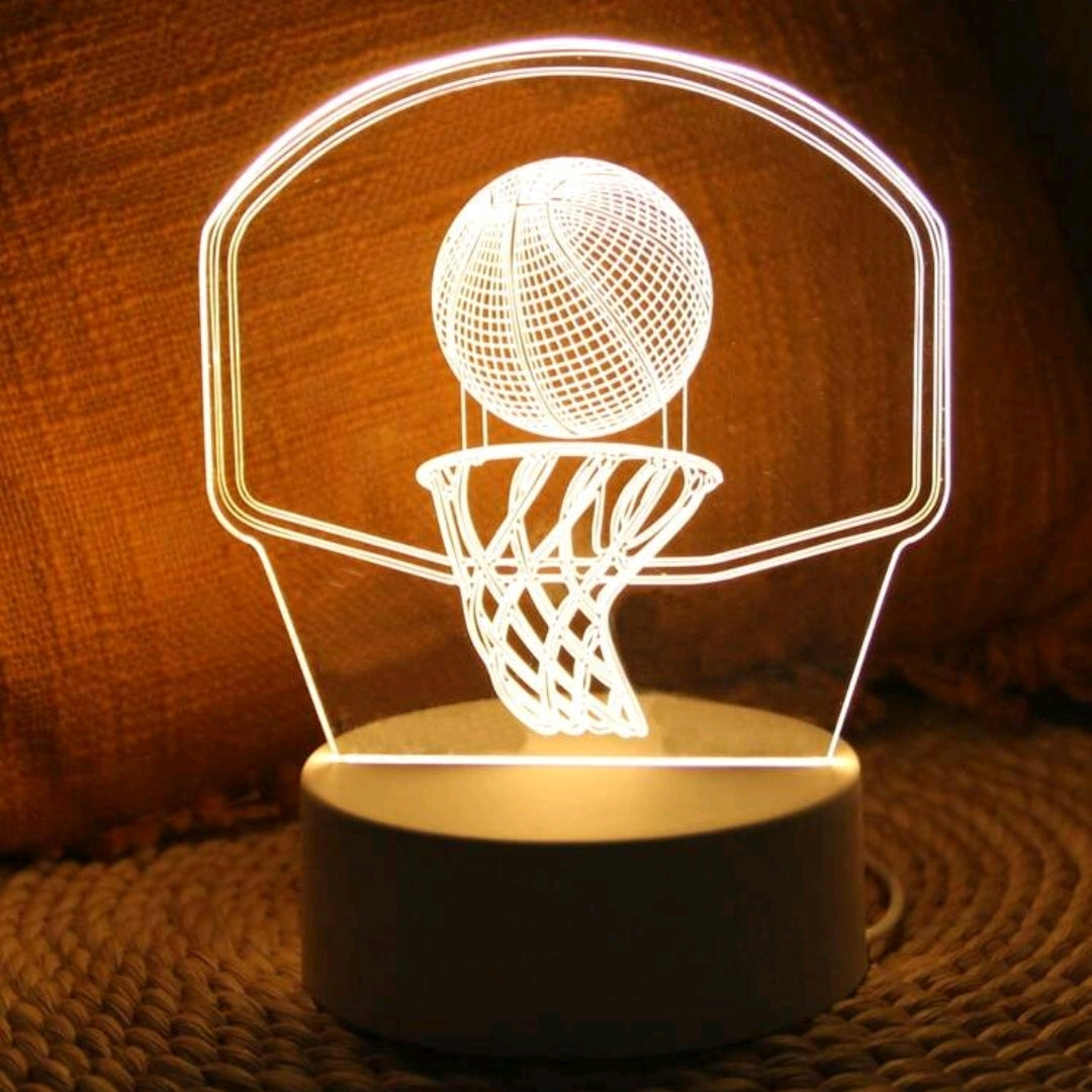 3D Basketball And Hoop-shaped Creative Led Night Light