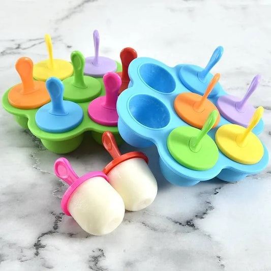 7 Cavity Silicone Mini Ice Popsicle Mold