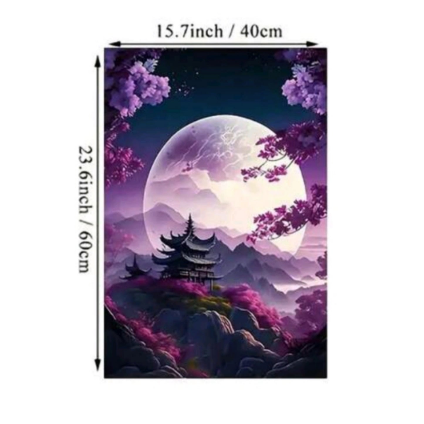 Cherry Blossom Landscape Art Canvas Poster, No Frame