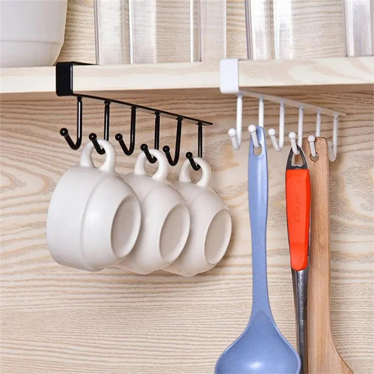 Iron 6 Hooks Storage Shelf