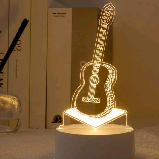 Guitar Shaped 3d Night Light For Gift