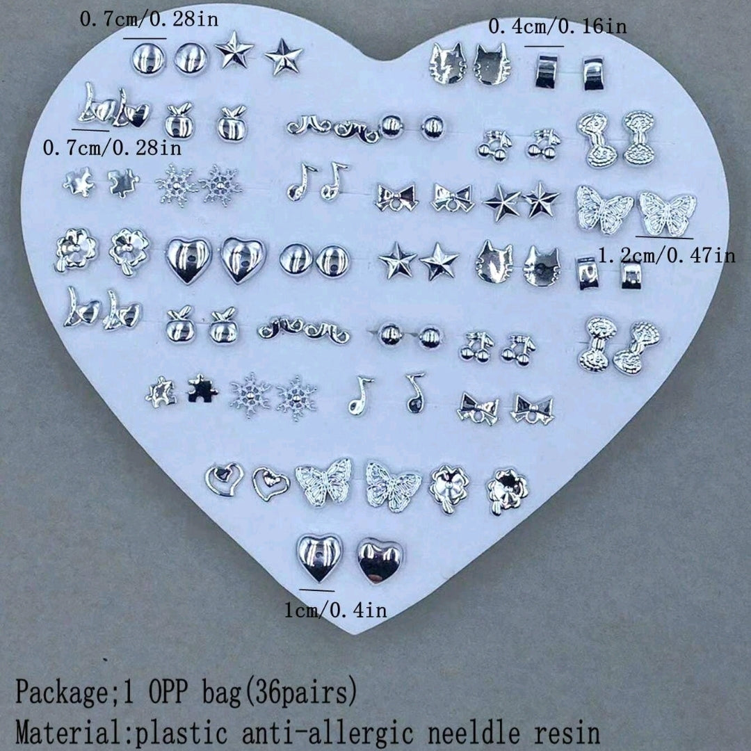 36pairs/Set Random Style Ear Accessories For Women