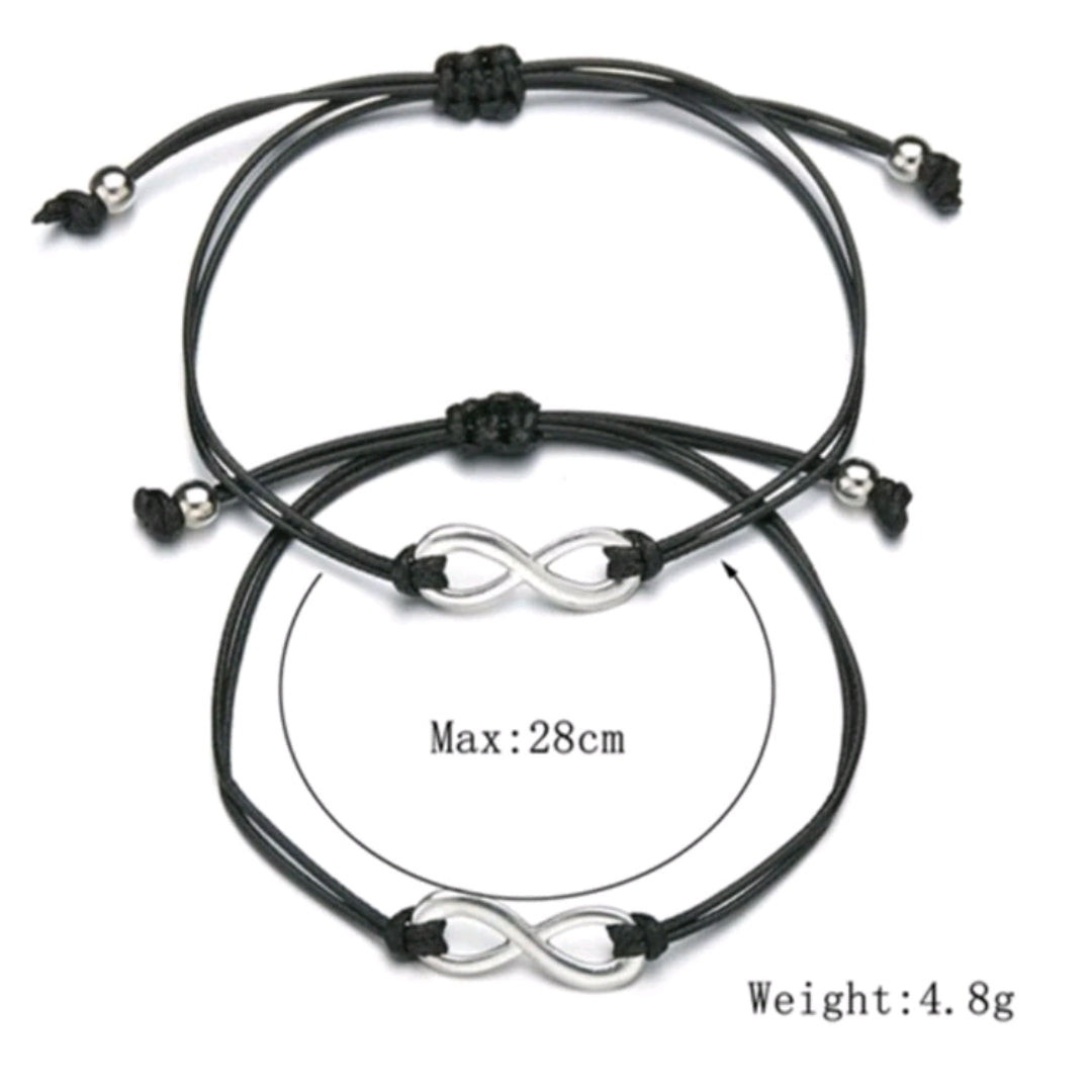 2pcs/set Infinity Decor Bracelet