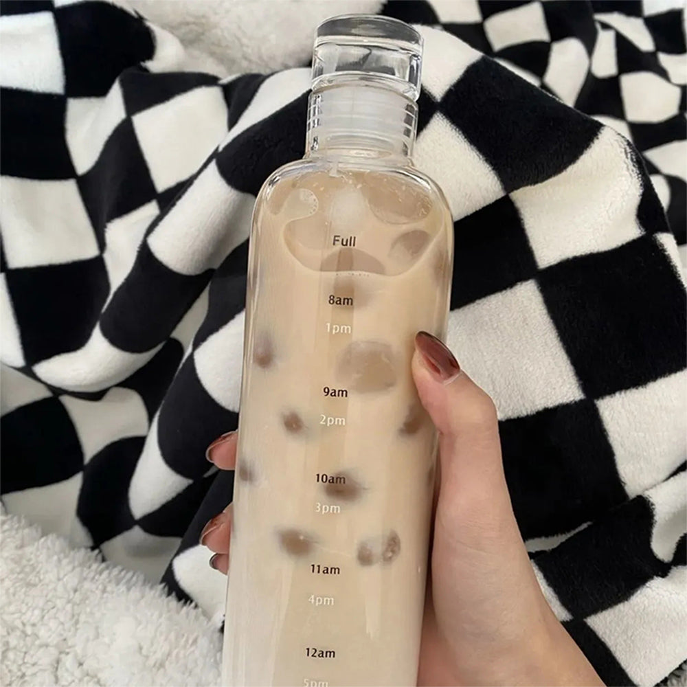 Transparent Water Bottle With Time Scale