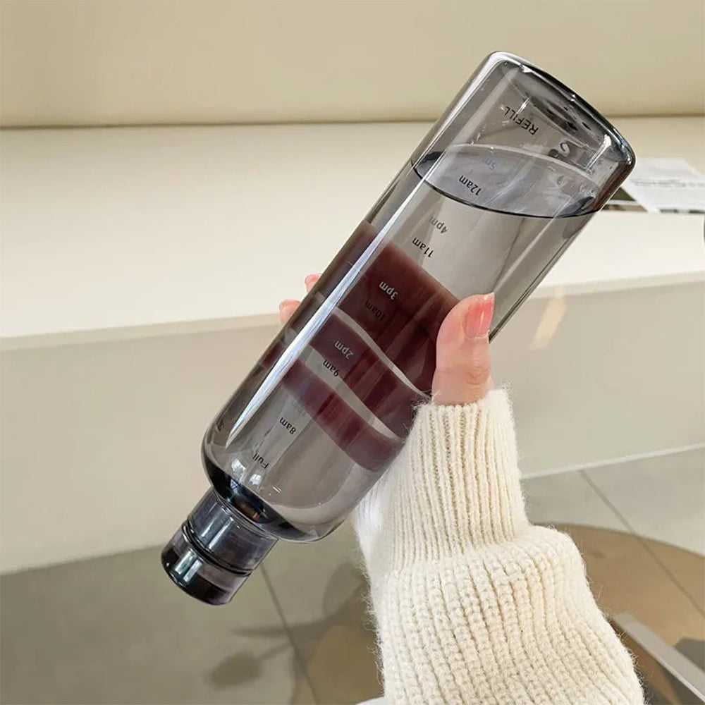 Transparent Water Bottle With Time Scale