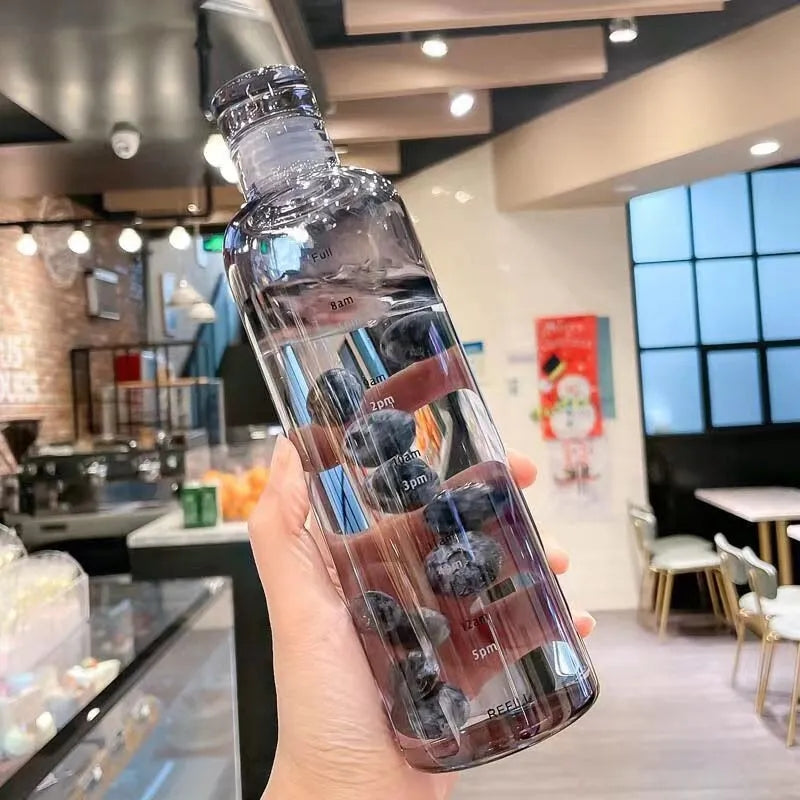 Transparent Water Bottle With Time Scale