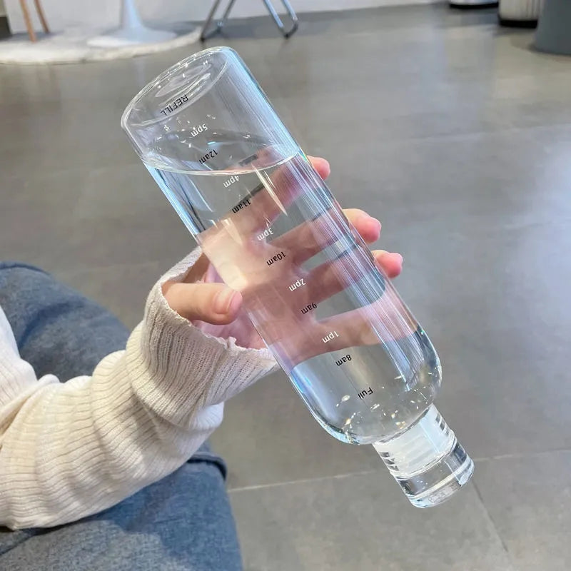 Transparent Water Bottle With Time Scale