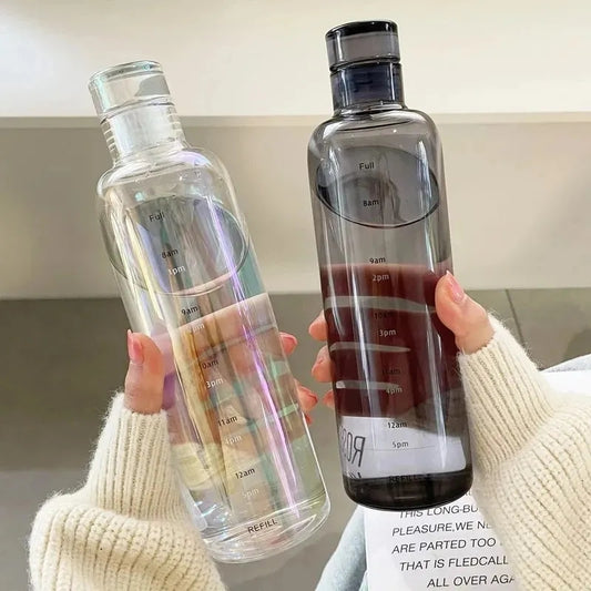 Transparent Water Bottle With Time Scale