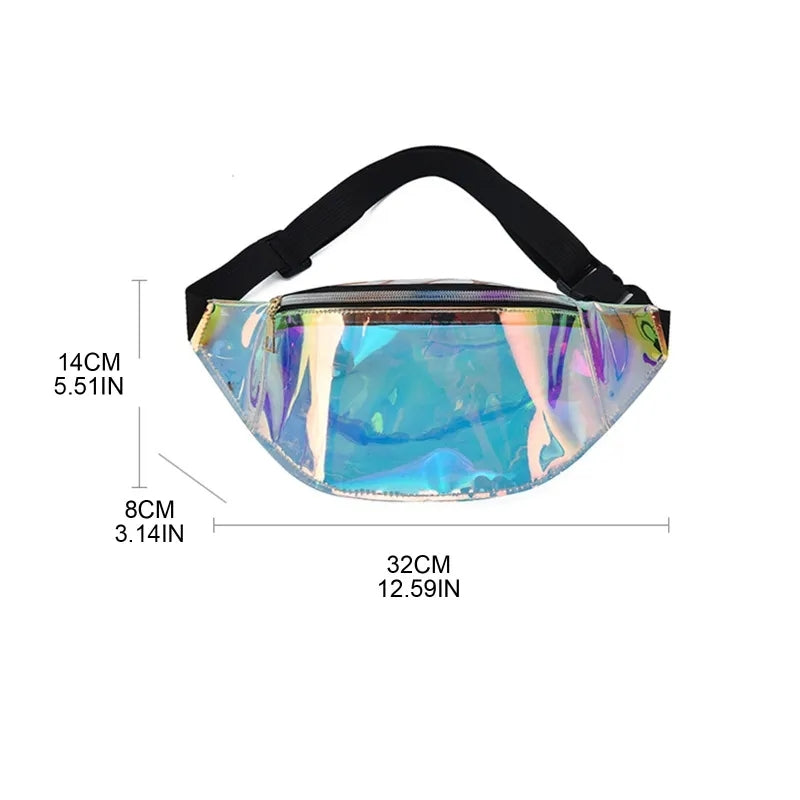 Holographic Zip Front Fanny Pack